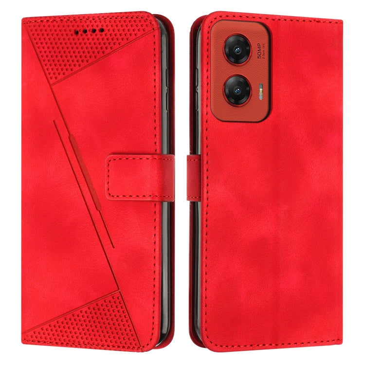 For Motorola Moto G Stylus 5G 2024 Dream Triangle Leather Phone Case with Lanyard(Red) - Motorola Cases by PMC Jewellery | Online Shopping South Africa | PMC Jewellery | Buy Now Pay Later Mobicred