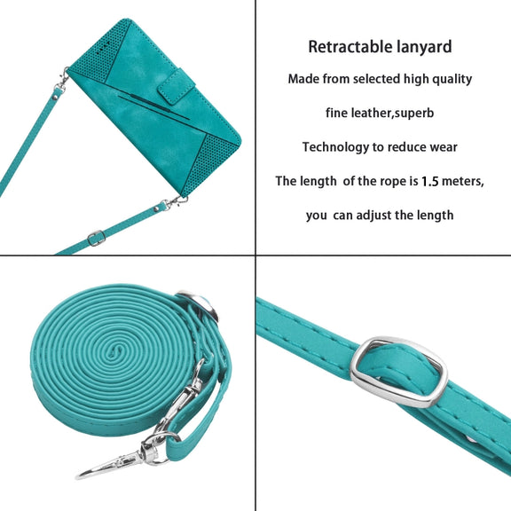 For Motorola Moto G Stylus 5G 2024 Dream Triangle Leather Phone Case with Lanyard(Green)