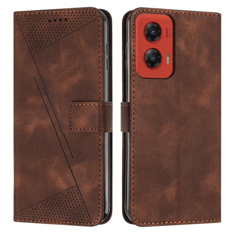 For Motorola Moto G Stylus 5G 2024 Dream Triangle Leather Phone Case with Lanyard(Brown) - Motorola Cases by PMC Jewellery | Online Shopping South Africa | PMC Jewellery | Buy Now Pay Later Mobicred