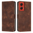 For Motorola Moto G Stylus 5G 2024 Dream Triangle Leather Phone Case with Lanyard(Brown) - Motorola Cases by PMC Jewellery | Online Shopping South Africa | PMC Jewellery | Buy Now Pay Later Mobicred