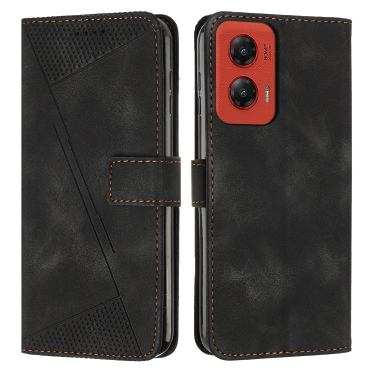 For Motorola Moto G Stylus 5G 2024 Dream Triangle Leather Phone Case with Lanyard(Black) - Motorola Cases by PMC Jewellery | Online Shopping South Africa | PMC Jewellery | Buy Now Pay Later Mobicred