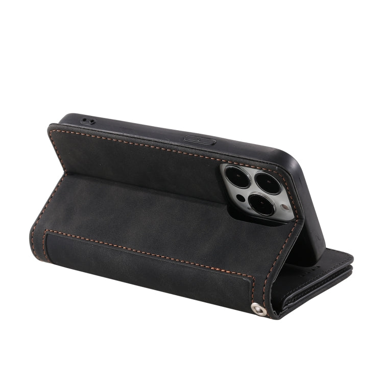 For iPhone 16 Pro Max Nine Card Zipper Bag Leather Phone Case with Lanyard(Black) - iPhone 16 Pro Max Cases by PMC TechLife | Online Shopping South Africa | PMC TechLife | Buy Now Pay Later Mobicred