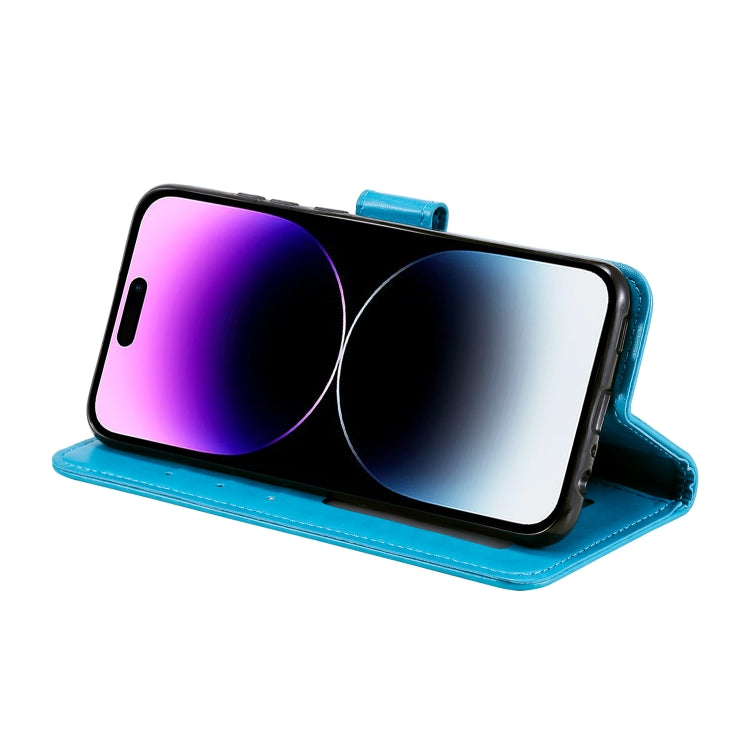 For iPhone 16 Pro Totem Flower Embossed Leather Phone Case(Blue) - iPhone 16 Pro Cases by PMC TechLife | Online Shopping South Africa | PMC TechLife | Buy Now Pay Later Mobicred