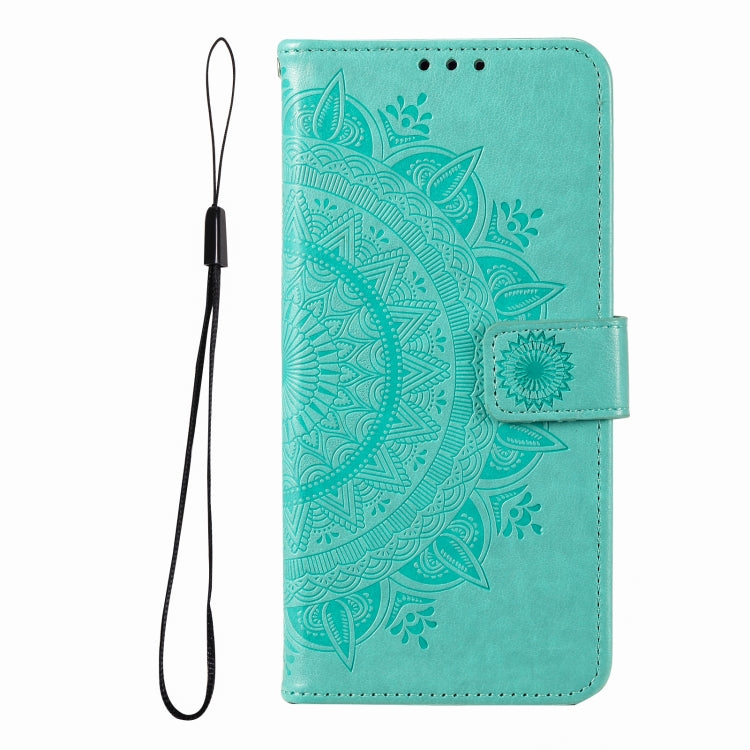For iPhone 16 Plus Totem Flower Embossed Leather Phone Case(Green)