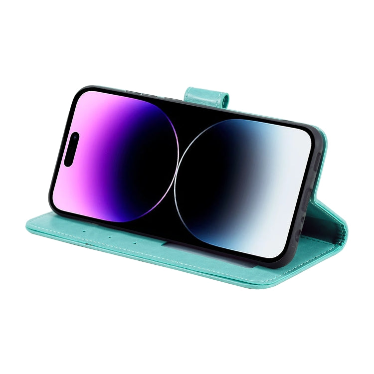 For iPhone 16 Totem Flower Embossed Leather Phone Case(Green) - free shipping - PMC TechLife - Order now!