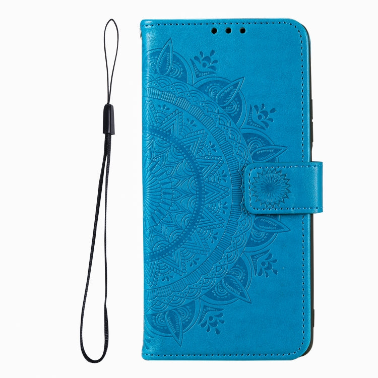 For iPhone 16 Totem Flower Embossed Leather Phone Case(Blue) - iPhone 16 Cases by PMC TechLife | Online Shopping South Africa | PMC TechLife | Buy Now Pay Later Mobicred