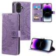 For iPhone 16 Totem Flower Embossed Leather Phone Case(Purple) - iPhone 16 Cases by PMC TechLife | Online Shopping South Africa | PMC TechLife | Buy Now Pay Later Mobicred