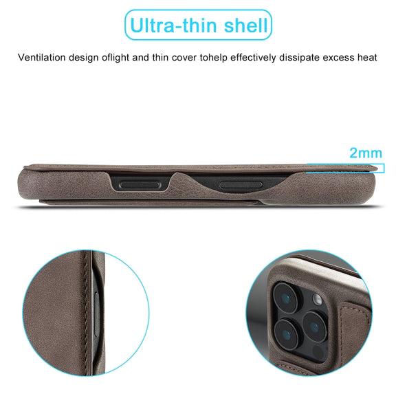 For iPhone 16 Pro Max LC.IMEEKE Hon Ancient Series Flip Leather Phone Case(Coffee)