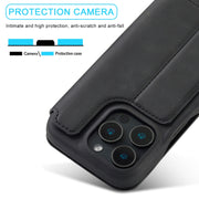 For iPhone 16 Pro LC.IMEEKE Hon Ancient Series Flip Leather Phone Case(Black)