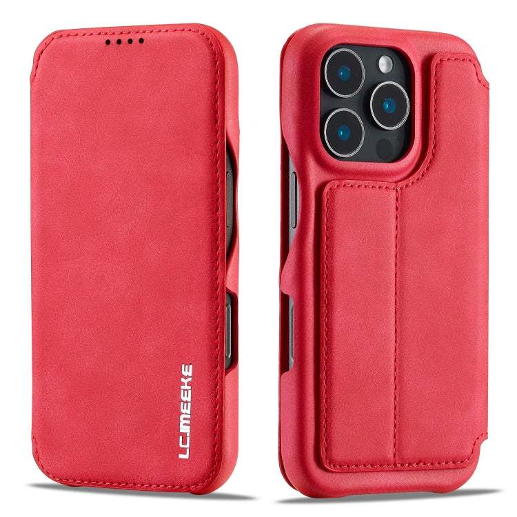 For iPhone 16 Pro LC.IMEEKE Hon Ancient Series Flip Leather Phone Case(Red) - free shipping - PMC Jewellery - Order now!