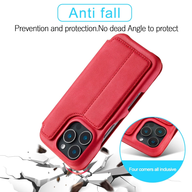 For iPhone 16 Pro LC.IMEEKE Hon Ancient Series Flip Leather Phone Case(Red) - free shipping - PMC Jewellery - Order now!