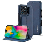For iPhone 16 Pro LC.IMEEKE Hon Ancient Series Flip Leather Phone Case(Blue)