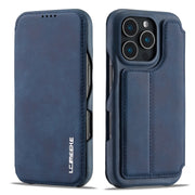 For iPhone 16 Pro LC.IMEEKE Hon Ancient Series Flip Leather Phone Case(Blue)