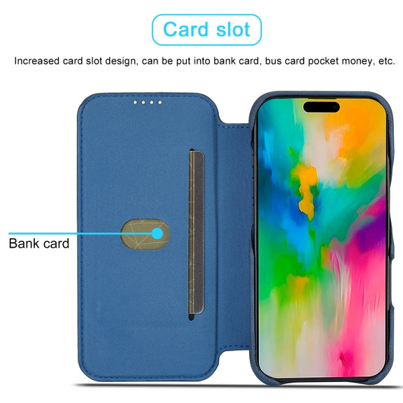 For iPhone 16 Pro LC.IMEEKE Hon Ancient Series Flip Leather Phone Case(Blue)