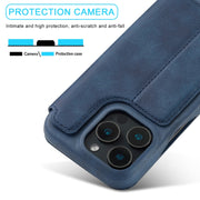 For iPhone 16 Pro LC.IMEEKE Hon Ancient Series Flip Leather Phone Case(Blue)
