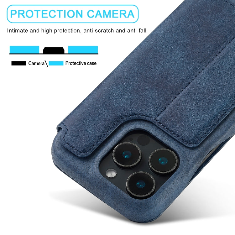 For iPhone 16 Pro LC.IMEEKE Hon Ancient Series Flip Leather Phone Case(Blue)