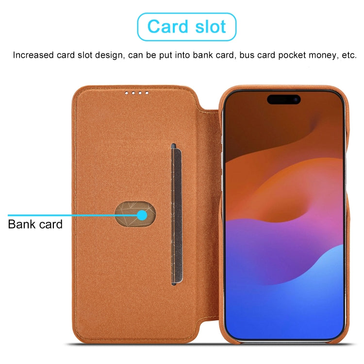 For iPhone 15 Pro Max LC.IMEEKE Hon Ancient Series Flip Leather Phone Case(Brown)
