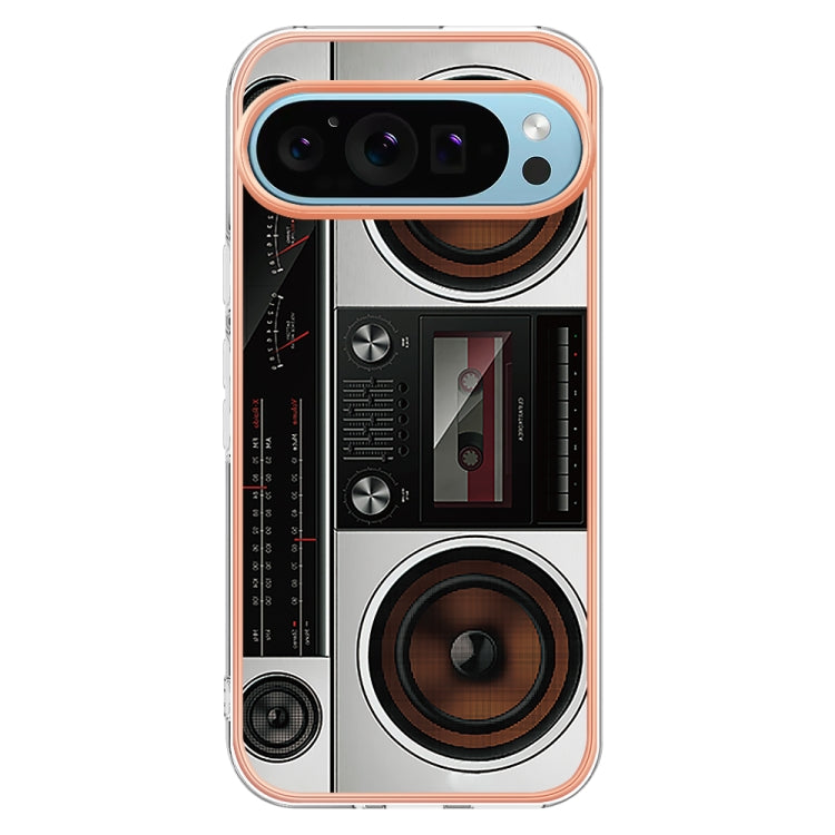 For Google Pixel 9 / 9 Pro Electroplating Dual-side IMD Phone Case(Retro Radio) - Google Cases by PMC TechLife | Online Shopping South Africa | PMC TechLife | Buy Now Pay Later Mobicred
