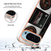 For Google Pixel 9 / 9 Pro Electroplating Dual-side IMD Phone Case(Retro Radio)
