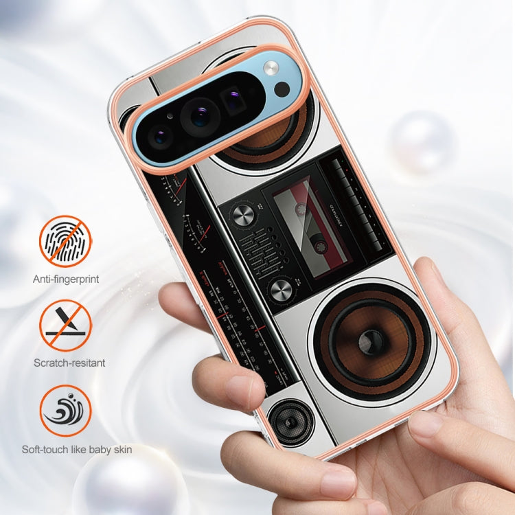 For Google Pixel 9 / 9 Pro Electroplating Dual-side IMD Phone Case(Retro Radio) - Google Cases by PMC TechLife | Online Shopping South Africa | PMC TechLife | Buy Now Pay Later Mobicred