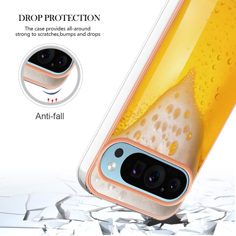 For Google Pixel 9 / 9 Pro Electroplating Dual-side IMD Phone Case(Draft Beer) - Google Cases by PMC TechLife | Online Shopping South Africa | PMC TechLife | Buy Now Pay Later Mobicred