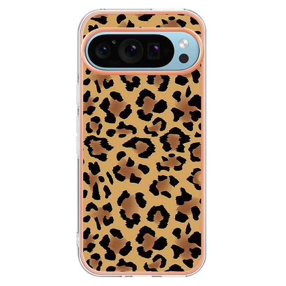 For Google Pixel 9 Pro XL Electroplating Dual-side IMD Phone Case(Leopard Print)