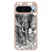 For Google Pixel 9 Pro XL Electroplating Dual-side IMD Phone Case(Totem Elephant)
