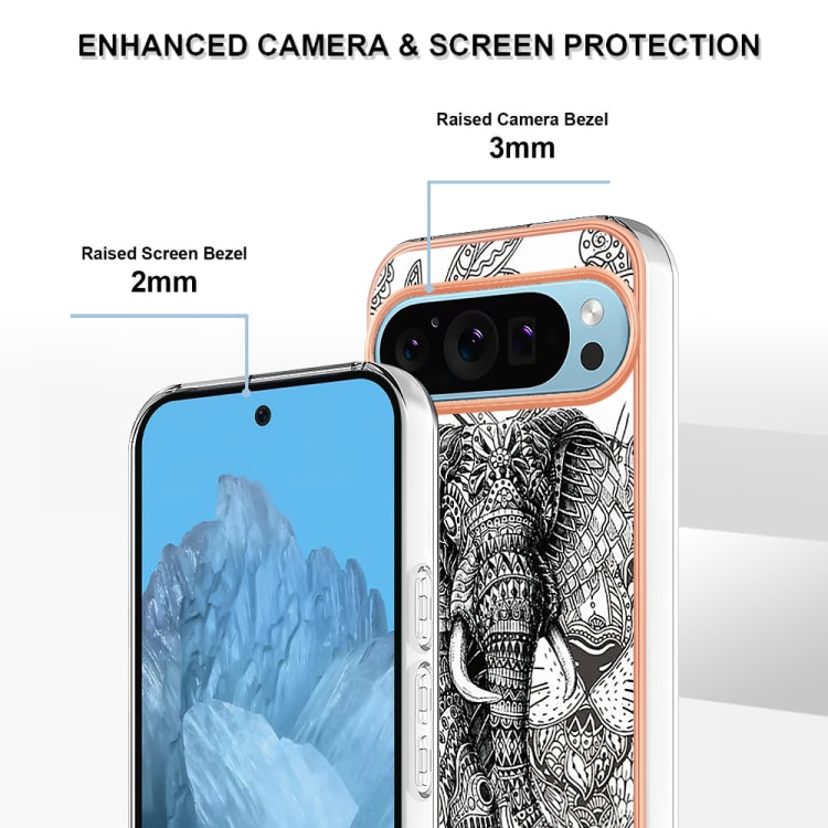 For Google Pixel 9 Pro XL Electroplating Dual-side IMD Phone Case(Totem Elephant) - Google Cases by PMC TechLife | Online Shopping South Africa | PMC TechLife | Buy Now Pay Later Mobicred