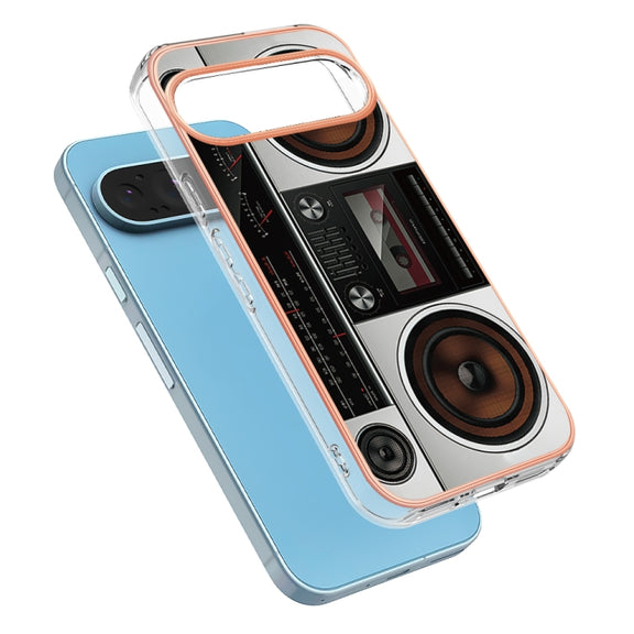 For Google Pixel 9 Pro XL Electroplating Dual-side IMD Phone Case(Retro Radio)
