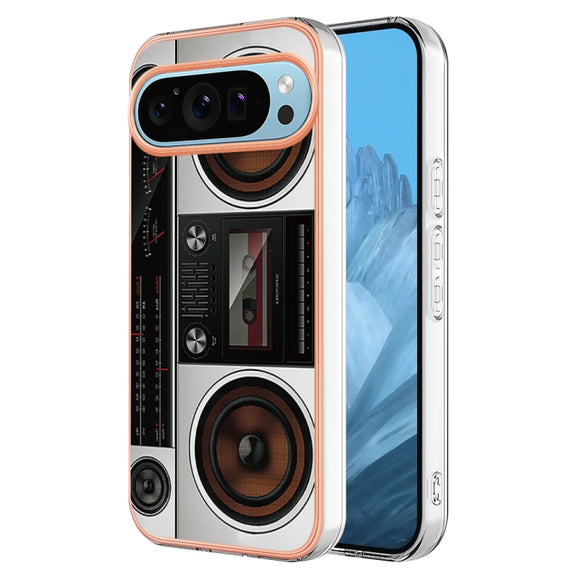 For Google Pixel 9 Pro XL Electroplating Dual-side IMD Phone Case(Retro Radio)