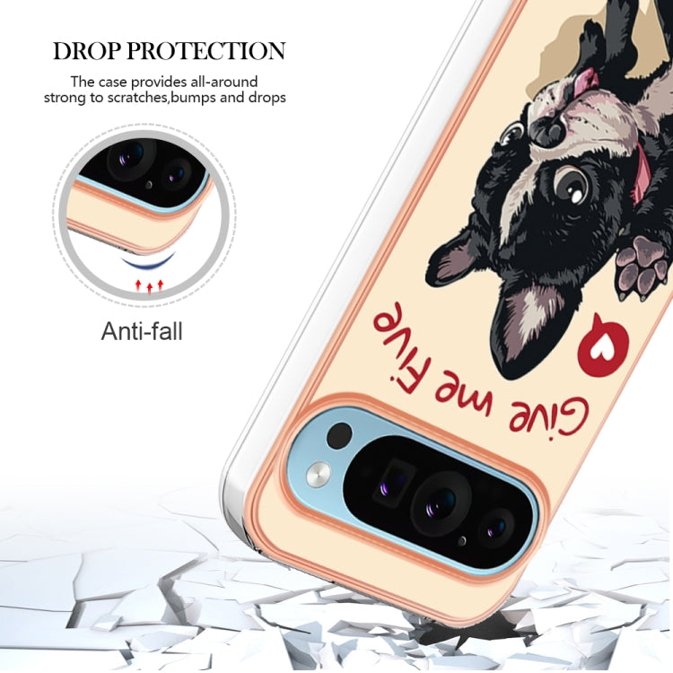 For Google Pixel 9 Pro XL Electroplating Dual-side IMD Phone Case(Lucky Dog)