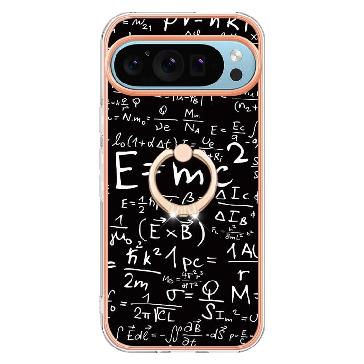For Google Pixel 9 Pro XL Electroplating Dual-side IMD Phone Case with Ring Holder(Equation)