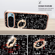For Google Pixel 9 Pro XL Electroplating Dual-side IMD Phone Case with Ring Holder(Equation)