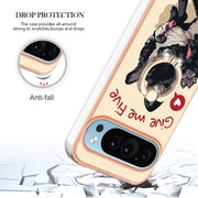For Google Pixel 9 Pro XL Electroplating Dual-side IMD Phone Case with Ring Holder(Lucky Dog)