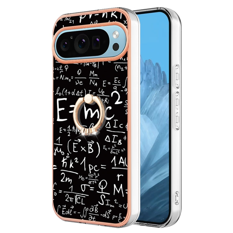 For Google Pixel 9 / 9 Pro Electroplating Dual-side IMD Phone Case with Ring Holder(Equation) - Google Cases by PMC TechLife | Online Shopping South Africa | PMC TechLife | Buy Now Pay Later Mobicred