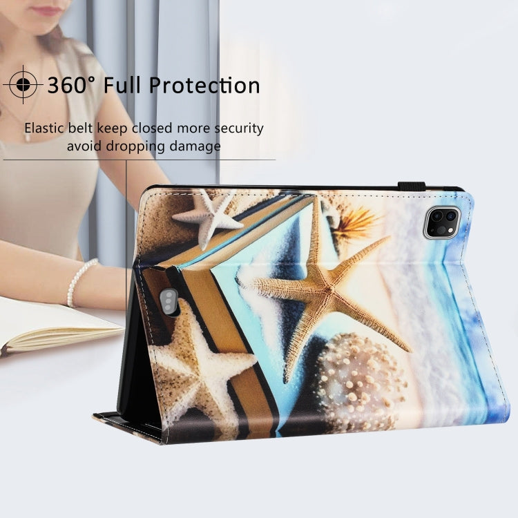 For iPad Pro 11 2024 Sewing Litchi Texture Smart Leather Tablet Case(Starfish) - iPad Pro 11 2024 Cases by PMC TechLife | Online Shopping South Africa | PMC TechLife | Buy Now Pay Later Mobicred