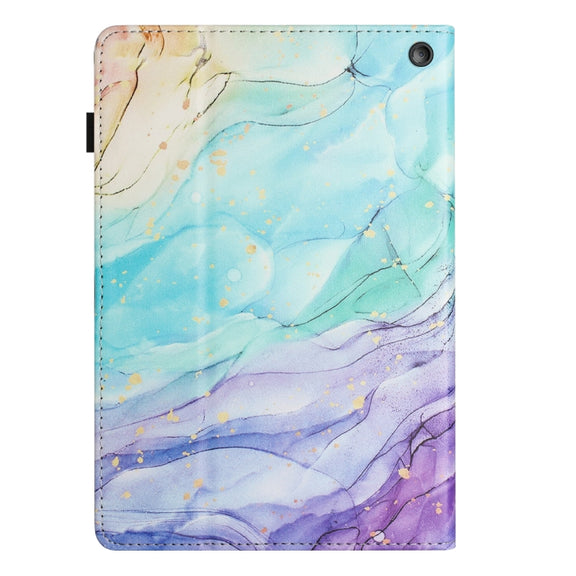 For Amazon Kindle Fire HD 8 2020 2022 Sewing Litchi Texture Smart Leather Tablet Case(Oil Painting)