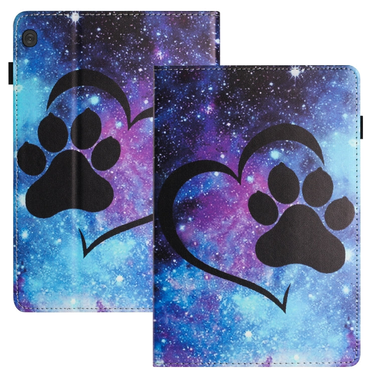 For Lenovo Tab M10 Sewing Litchi Texture Smart Leather Tablet Case(Footprint) - Lenovo by PMC TechLife | Online Shopping South Africa | PMC TechLife | Buy Now Pay Later Mobicred