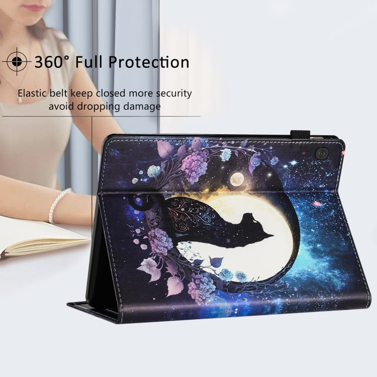 For Lenovo Tab M10 Sewing Litchi Texture Smart Leather Tablet Case(Cat)