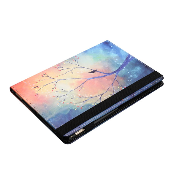 For Huawei MediaPad T3 10 Sewing Litchi Texture Smart Leather Tablet Case(Oil Painting Tree)