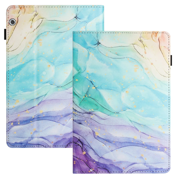 For Huawei MediaPad T3 10 Sewing Litchi Texture Smart Leather Tablet Case(Oil Painting)
