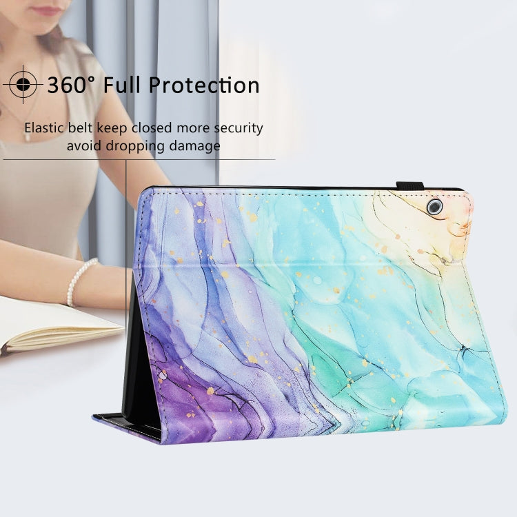 For Huawei MediaPad T3 10 Sewing Litchi Texture Smart Leather Tablet Case(Oil Painting)