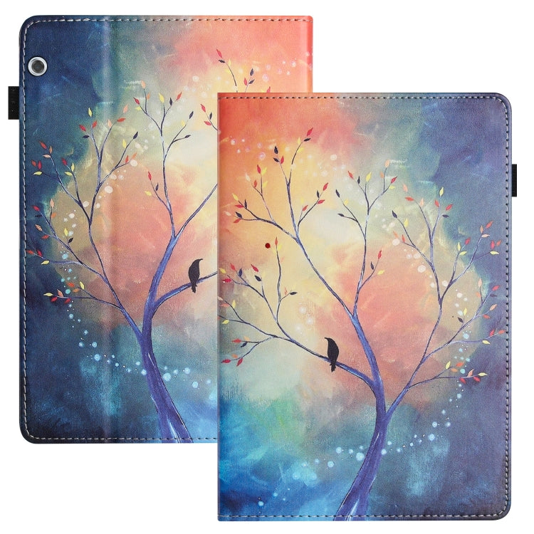 For Huawei MediaPad T5 10 Sewing Litchi Texture Smart Leather Tablet Case(Oil Painting Tree) - Huawei by PMC TechLife | Online Shopping South Africa | PMC TechLife | Buy Now Pay Later Mobicred