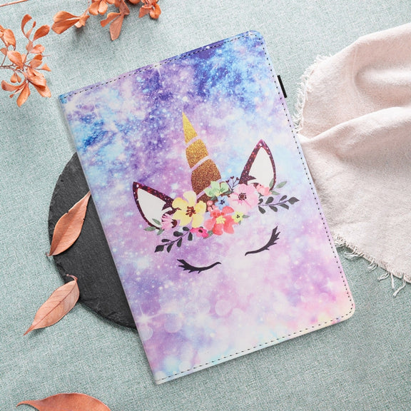 For Huawei MediaPad T5 10 Sewing Litchi Texture Smart Leather Tablet Case(Smiling Face)