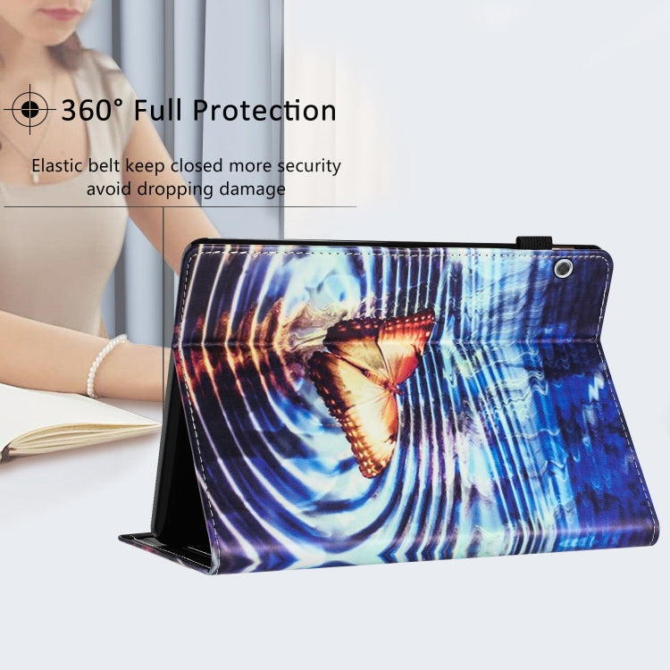 For Huawei MediaPad T5 10 Sewing Litchi Texture Smart Leather Tablet Case(Butterfly) - Huawei by PMC TechLife | Online Shopping South Africa | PMC TechLife | Buy Now Pay Later Mobicred