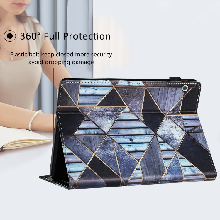 For Huawei MediaPad T5 10 Sewing Litchi Texture Smart Leather Tablet Case(Marble)