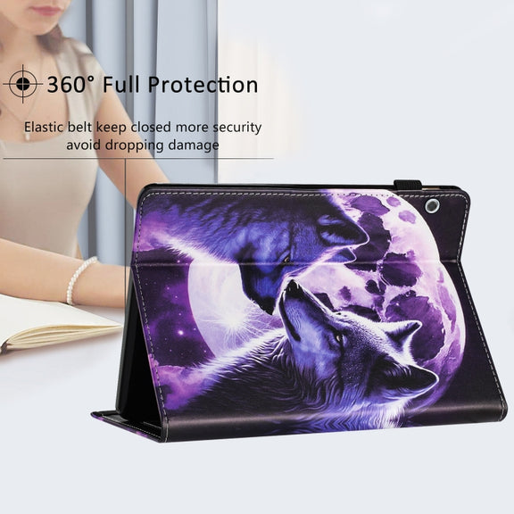 For Huawei MediaPad T5 10 Sewing Litchi Texture Smart Leather Tablet Case(Wolf)