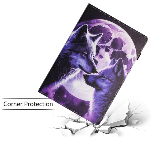 For Huawei MediaPad T5 10 Sewing Litchi Texture Smart Leather Tablet Case(Wolf)