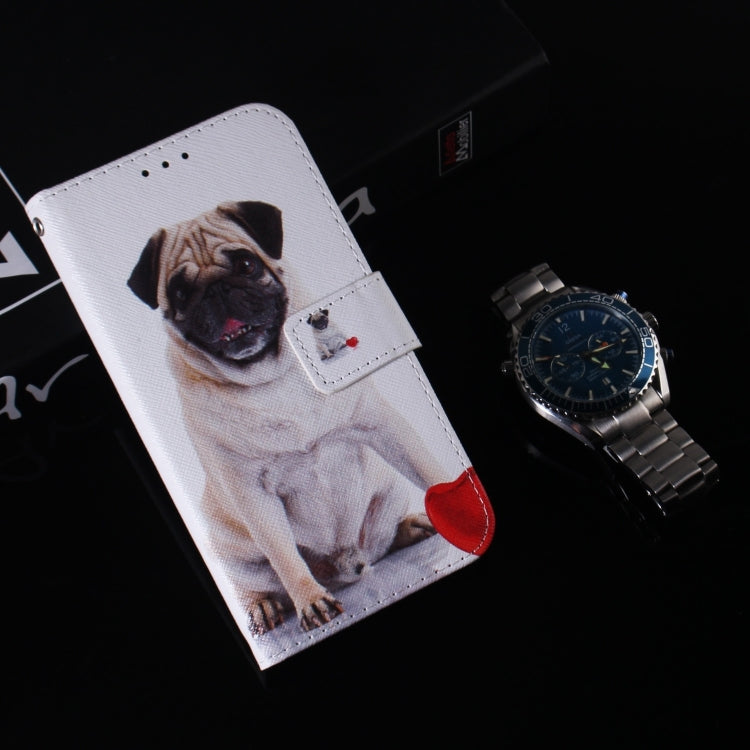 For Honor Magic6 Pro Coloured Drawing Flip Leather Phone Case(Pug)