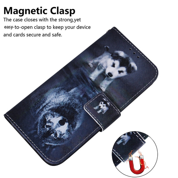 For Honor Magic6 Pro Coloured Drawing Flip Leather Phone Case(Wolf and Dog)